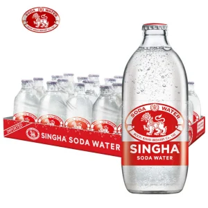泰国进口伟狮苏打水325ml*24瓶装气泡水玻璃瓶